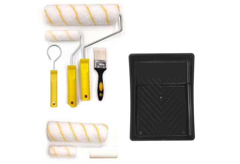 SURFOU Farbroller Set Malerset Streichen Farbwalze Bügel Mit 10-Teiliger, 23cm/10cm Rollenunterstützung und MalerwalzeLackierwalze von SURFOU