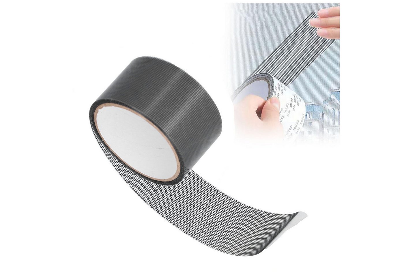 SURFOU Fliegengitter-Gewebe Fliegengitter Reparaturband 5CM x 2m – Moskitonetz Reparatur Tape, (Selbstklebendes Reparaturband aus Fasergewebe – Starke Klebkraft, ausreichend für mehrere Anwendungen, einfach zuschneidbar, 1-St., ideal für Fenster, Türen & Insektenschutzgitter) von SURFOU