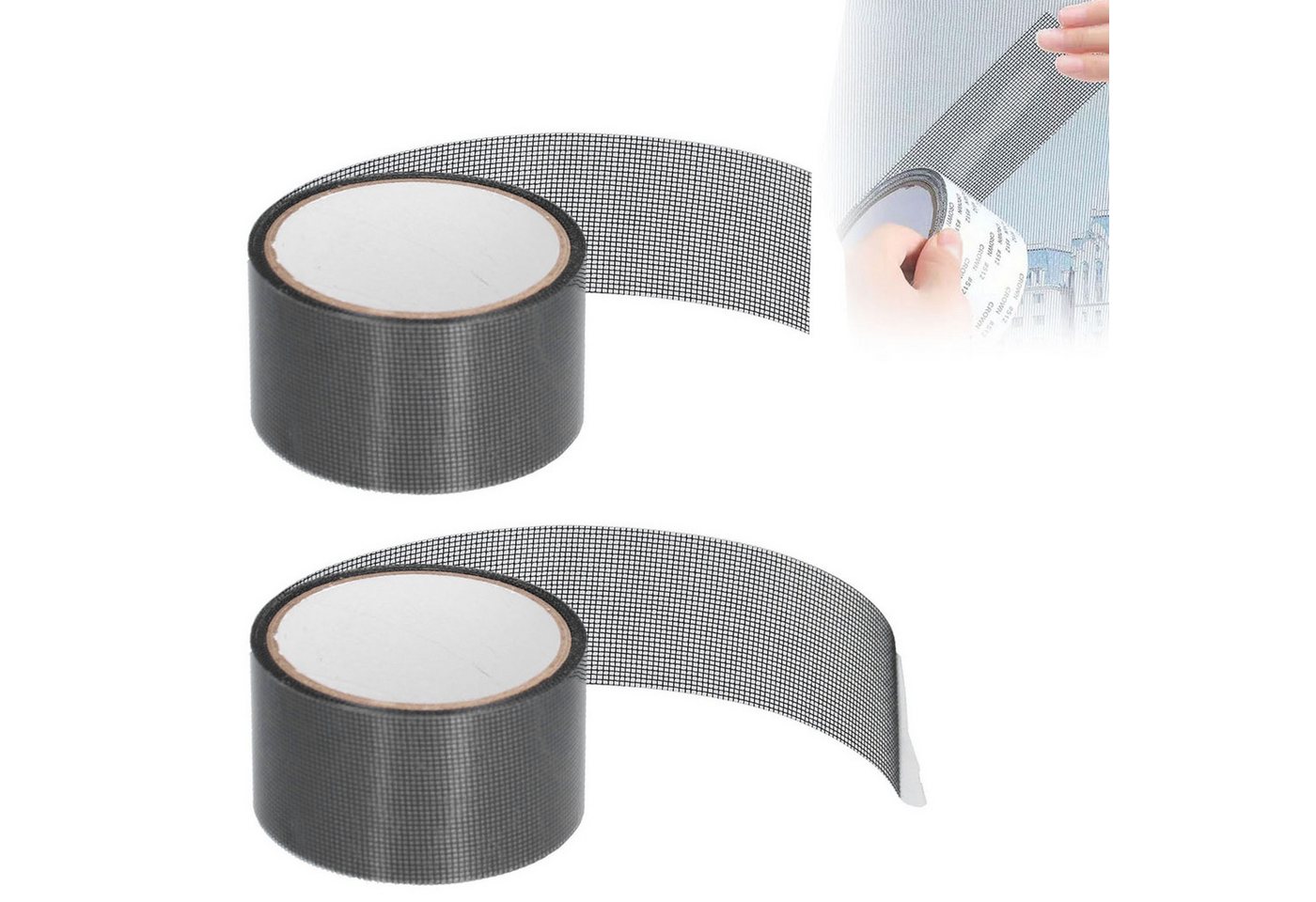 SURFOU Fliegengitter-Gewebe Fliegengitter Reparaturband 5CM x 2m – Moskitonetz Reparatur Tape, (Selbstklebendes Reparaturband aus Fasergewebe – Starke Klebkraft, ausreichend für mehrere Anwendungen, einfach zuschneidbar, 2-St., ideal für Fenster, Türen & Insektenschutzgitter) von SURFOU