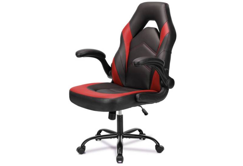 SURFOU Gaming-Stuhl Bürostuhl Chefsessel Schreibtischstuhl Office Chair Drehstuhl (Computerstuhl Verstellbarer Lordosenstütze Armlehne, Höhenverstellung), Ergonomisch Bürosessel mit Rollen und Wippfunktion von SURFOU