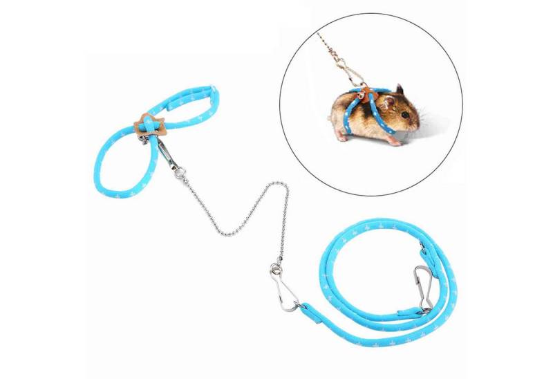 SURFOU Geschirr-Set Hamster Geschirr mit Leine & Glocke – Verstellbares Kleintier Harness (1-tlg) von SURFOU