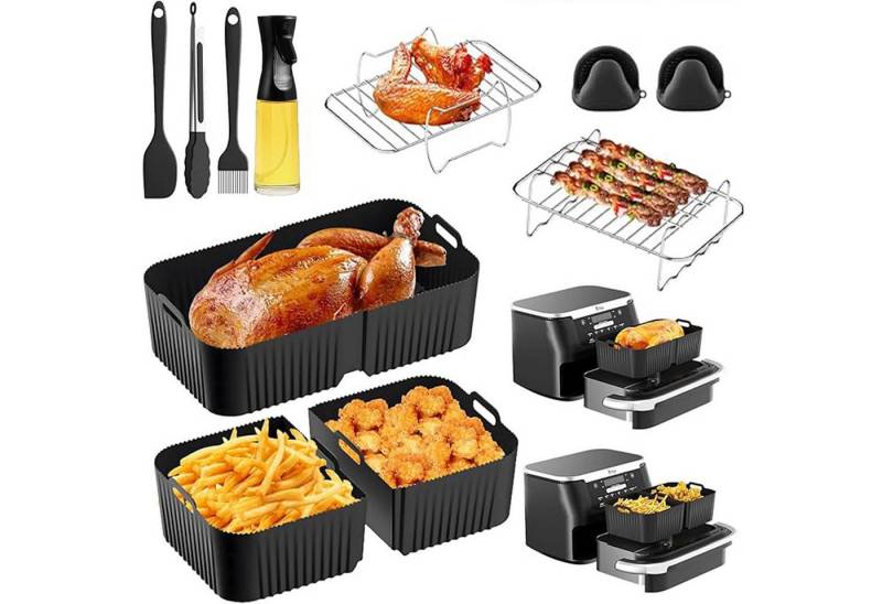SURFOU Küchenmaschinen Zubehör-Set 15-teiliges Heißluftfritteuse Zubehör Airfryer Zubehör für Ninja Foodi, Silikonform für Ninja heißluftfritteuse af500de Zubehö SURFOU Küchenmaschinen Zubehör-Set 15-teiliges Heißluftfritteuse Zubehör Airfryer Zubehör für Ninja Foodi, Silikonform für Ninja heißluftfritteuse af500de Zubehö von SURFOU