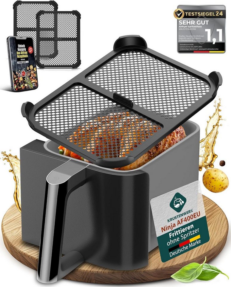 SURFOU Küchenmaschinen Zubehör-Set 2x Premium Spritzschutz für Ninja AF400EU – Heißluftfritteuse Zubehör, Zubehör für Heißluftfritteuse Zubehör, Speziell für Ninja AF400 Serie entwickelt – gegen Fett schützen, Schutz für Heizspirale & Ventilator, Hitzebeständig bis 220°C, Spülmaschinenfest, Lebensmittelechtem Silikon, Rutschfest, verschleißfest und stabil SURFOU Küchenmaschinen Zubehör-Set 2x Premium Spritzschutz für Ninja AF400EU – Heißluftfritteuse Zubehör, Zubehör für Heißluftfritteuse Zubehör, Speziell für Ninja AF400 Serie entwickelt – gegen Fett schützen, Schutz für Heizspirale & Ventilator, Hitzebeständig bis 220°C, Spülmaschinenfest, Lebensmittelechtem Silikon, Rutschfest, verschleißfest und stabil von SURFOU