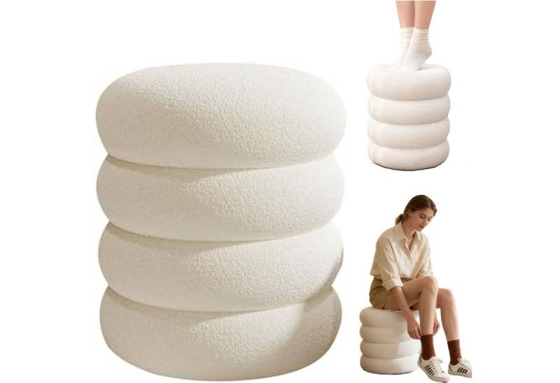 SURFOU Sitzhocker Fußhocker Strickhocker Stoff Hocker Rund Schminktisch Polsterhocker (Gepolsterte Sitzfläche), für Schminktisch Wohnzimmer Möbel als Flur Möbel Wohnen von SURFOU