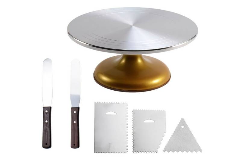 SURFOU Tortenplatte Drehbar Tortenständer mit Fuß Drehteller Torte Drehteller, 31CM Tortendrehteller Kuchenständer Cake Turntable für Backen Gebäck von SURFOU