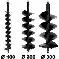 Gt Garden 3 Stück Profi Erdlochbohrer Pfahlbohrer Pfostenbohrer Ersatzbohrer für Erdbohrgerät, Stahl, Durchmesser 100/200/300mm von SURICUT