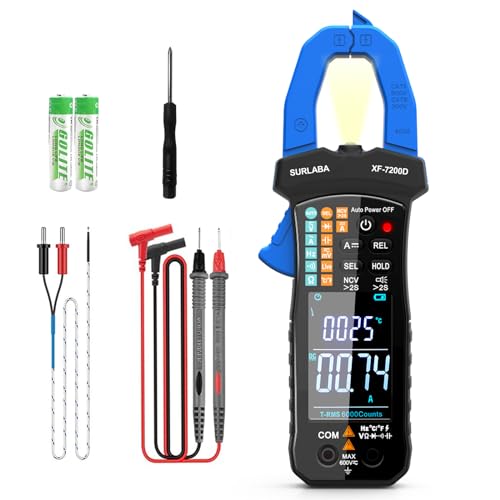 SURLABA Digitale Zangenmultimeter, 600V/400A TRMS AC DC Clamp Meter Strommesszange, NCV Strommessgerät Multimeter mit Taschenlampe für Spannung Strom Widerstand Kapazität Durchgang Temperatur Diode SURLABA Digitale Zangenmultimeter, 600V/400A TRMS AC DC Clamp Meter Strommesszange, NCV Strommessgerät Multimeter mit Taschenlampe für Spannung Strom Widerstand Kapazität Durchgang Temperatur Diode von SURLABA