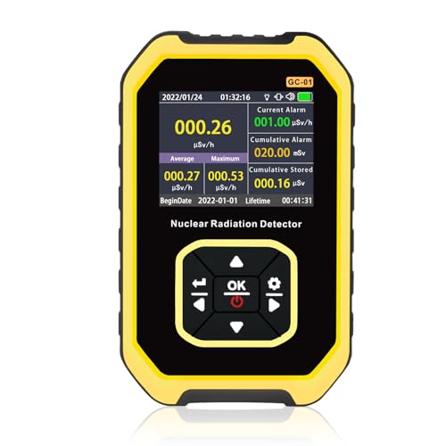 SURLABA Nuclear Radiation Detector, Geigerzähler Dosimeter Messung Beta Gamma X Strahlen, Radioaktivität Strahlungsmessgerät Tragbarer Echtzeit-Überwachungsgerät mit Tonlicht Vibrationsalarm von SURLABA