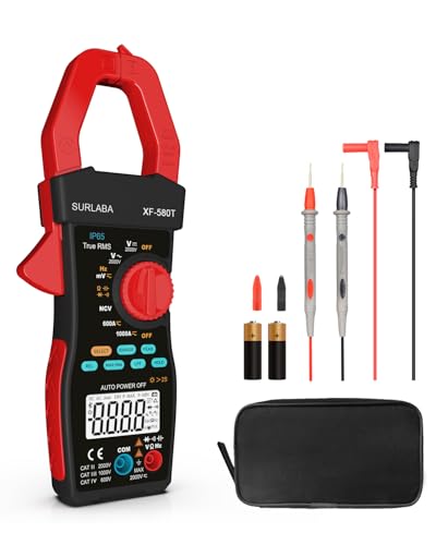 SURLABA Digitales Zangenmessgerät 1000A/2000V AC DC Strom Spannung LPF Multimeter 6000 Zählungen, TRMS NCV Amp Volt Widerstand Kapazität Frequenz Durchgangsprüfer für Photovoltaik-Industrie von SURLABA