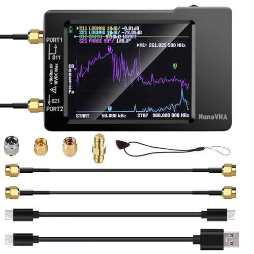 SURLABA NanoVNA-H Vektornetzwerkanalysator, 50KHz-1.5GHz Spectrum Analyzer, Touchscreen HF VHF UHF Antenna Analyzer mit neuester HW Version 3.6, Support 32GB SD Card XFDE-T8-VNA SURLABA NanoVNA-H Vektornetzwerkanalysator, 50KHz-1.5GHz Spectrum Analyzer, Touchscreen HF VHF UHF Antenna Analyzer mit neuester HW Version 3.6, Support 32GB SD Card XFDE-T8-VNA von SURLABA