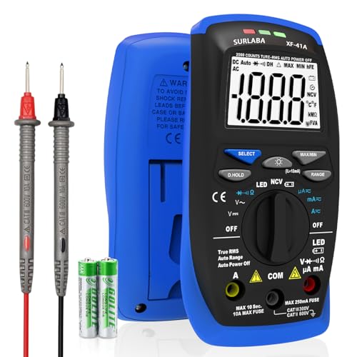SURLABA Smart Multimeter, 2000 Count Spannungstester XF-41A DC AC, NCV Voltmeter, Ohm Volt Ampere Messgerät, misst Spannung, Strom, Widerstand, prüft stromführende Leitungen, Durchgang SURLABA Smart Multimeter, 2000 Count Spannungstester XF-41A DC AC, NCV Voltmeter, Ohm Volt Ampere Messgerät, misst Spannung, Strom, Widerstand, prüft stromführende Leitungen, Durchgang von SURLABA