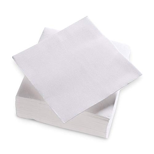 SURLYS - Trendige Servietten – Farbe Weiß – Servietten aus Mikro-Watte, Ecolabel-zertifiziert – 24 Packungen mit je 50 Servietten, Format 38 x 38 cm, 8096AM von SURLYS