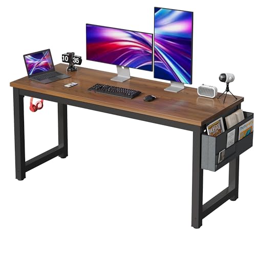SURMIO Computertisch – Home-Office-Schreibtisch – Schreibtische, Arbeitstisch, Studiertisch, moderner einfacher Stil, Studenten-Schreibtisch, Gaming-Schreibtisch mit Aufbewahrungstasche und Eisenhaken von SURMIO