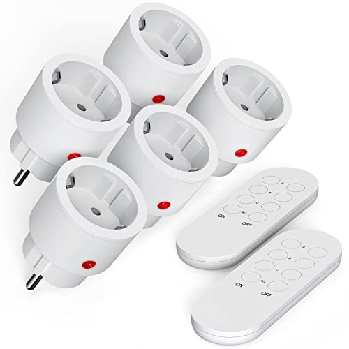 SURNICE Steckdosen mit Fernbedienung, 10A/2300W Steckdose, 40m lange Reichweite, Funksteckdosen mit Fern bedienung programmierbar(2T+5R) SURNICE Steckdosen mit Fernbedienung, 10A/2300W Steckdose, 40m lange Reichweite, Funksteckdosen mit Fern bedienung programmierbar(2T+5R) von SURNICE