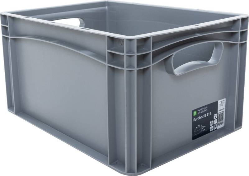 SURPLUS Aufbewahrungsbox Eurobox 40 x 30 x 22 cm, 20,8 L, grau von SURPLUS