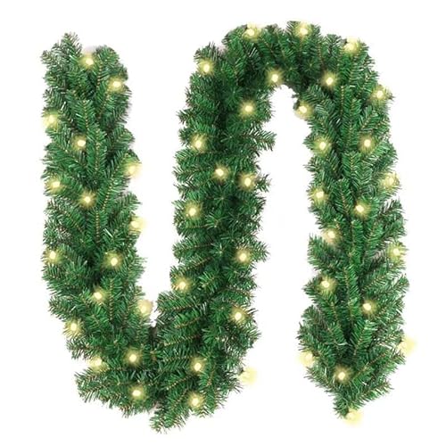 Künstliche Weihnachtsgirlande, 2,7 m, für Tür, Treppen, Kamine, Weihnachtskranz, Türdekoration von SURPZON