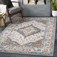 Perserteppich Kurzflor Wohnzimmer Vintage Orient Braun Mehrfarbig 200 x 275 cm - Surya von SURYA