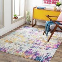 Surya - Teppich Kurzflor Wohnzimmer Modernes Abstraktes Design Mehrfarbig Rosa 160 x 220 cm von SURYA