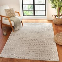 Teppich Kurzflor Wohnzimmer Skandi Design mit Punkten Beige und Weiß 160 x 213 cm - Surya von SURYA