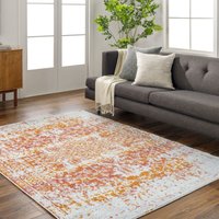 Perserteppich Kurzflor Wohnzimmer Vintage Orient Orange und Beige 120 x 170 cm - Surya von SURYA