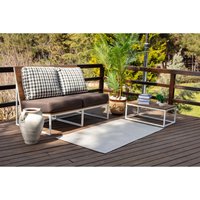 SURYA Teppich Outdoor Indoor Terrasse Balkon Modernes Skandi Design Grau und Elfenbein 80 x 150 cm von SURYA