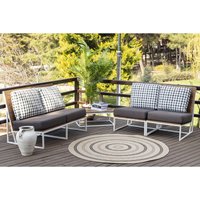 Surya - Teppich Rund Outdoor Indoor Wohnzimmer Balkon Terrasse Jute Effekt Braun und Schwarz ø 160 cm von SURYA