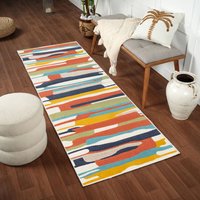 Flur Teppich Läufer Kurzflor Modernes Skandi Design Mehrfarbig 80 x 220 cm - Surya von SURYA