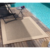 Surya - Teppich Outdoor Indoor Terrasse Balkon Wohnzimmer Jute Effekt Braun und Schwarz 160 x 213 cm von SURYA