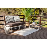 Surya - Teppich Outdoor Indoor Terrasse Balkon Modernes Skandi Design Grau und Elfenbein 80 x 150 cm von SURYA