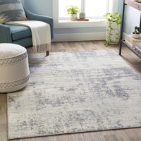 Teppich Kurzflor Wohnzimmer Modernes Abstraktes Design Grau und Elfenbein 160 x 220 cm - Surya von SURYA