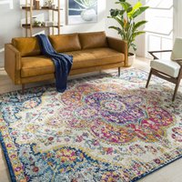 Perserteppich Kurzflor Wohnzimmer Vintage Orient Rosa Mehrfarbig 120 x 170 cm - Surya von SURYA