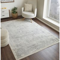 Perserteppich Kurzflor Wohnzimmer Vintage Orient Elfenbein und Grau 120 x 170 cm - Surya von SURYA