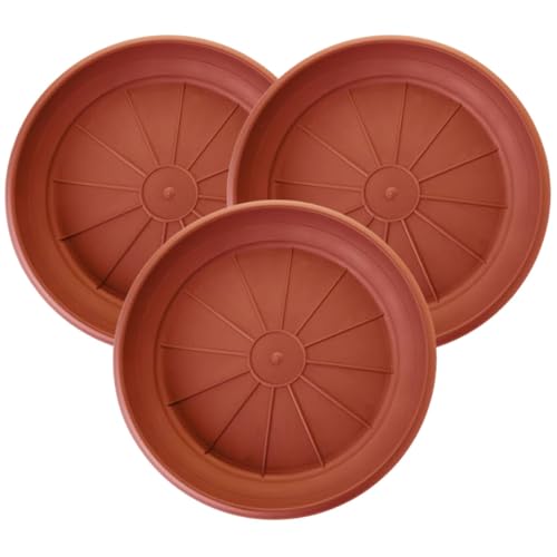 SUSTANIA 3er Set Untersetzer Ø 25 cm, für Blumentöpfe Ø 30 cm, Passgenau & Stabil, Farbe: Terracotta, Made in Germany von SUSTANIA