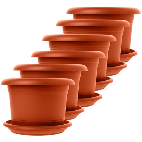 SUSTANIA 6er Set Blumentopf Groß mit Untersetzer, 40 cm Durchmesser, Terracotta, Pflanzkübel Groß Außen, Blumenkübel außenbereich, Pflanztopf groß außen, Wetterfest, Made in Germany SUSTANIA 6er Set Blumentopf Groß mit Untersetzer, 40 cm Durchmesser, Terracotta, Pflanzkübel Groß Außen, Blumenkübel außenbereich, Pflanztopf groß außen, Wetterfest, Made in Germany von SUSTANIA