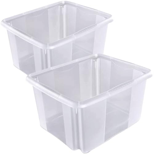 SUSTANIA Aufbewahrungsbox 2er Set - 24L Transparente Kunststoff Stapelboxen - Durchsichtige Lagerbehälter für Haushalt, Büro und Garage - Made in EU SUSTANIA Aufbewahrungsbox 2er Set - 24L Transparente Kunststoff Stapelboxen - Durchsichtige Lagerbehälter für Haushalt, Büro und Garage - Made in EU von SUSTANIA