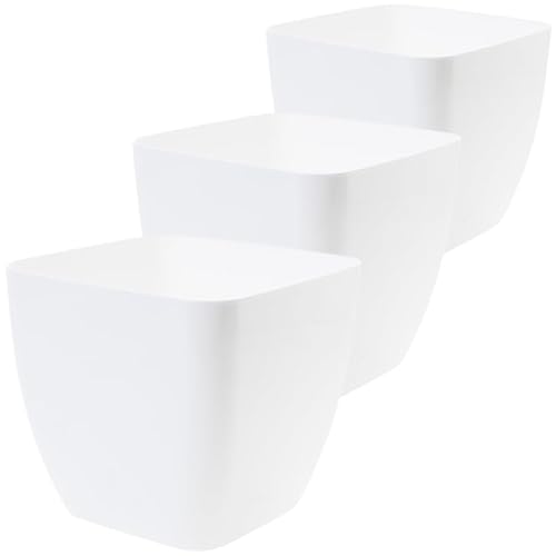 SUSTANIA Blumentopf Quadrat, 3er Set, Weiß - Stilvolle und Langlebige Pflanzkübel - Blumentöpfe für Drinnen und Draußen - Widerstandsfähig gegen Wetter und UV-Strahlen, Pflegeleicht SUSTANIA Blumentopf Quadrat, 3er Set, Weiß - Stilvolle und Langlebige Pflanzkübel - Blumentöpfe für Drinnen und Draußen - Widerstandsfähig gegen Wetter und UV-Strahlen, Pflegeleicht von SUSTANIA