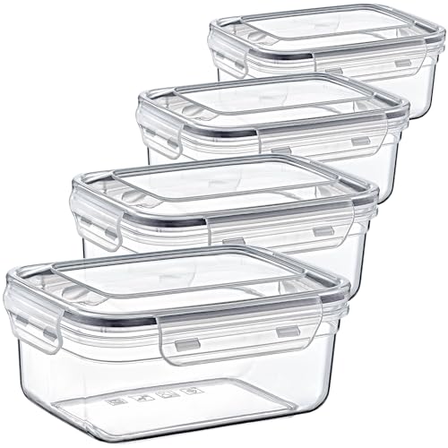 SUSTANIA Frischhaltedosen 2,5L Rechteckige Transparente Lebensmittel Aufbewahrungsboxen mit Schnappverschluss 4er Set - BPA-Frei Klar Kunststoff Behälter SUSTANIA Frischhaltedosen 2,5L Rechteckige Transparente Lebensmittel Aufbewahrungsboxen mit Schnappverschluss 4er Set - BPA-Frei Klar Kunststoff Behälter von SUSTANIA