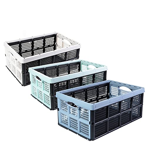 SUSTANIA Klappbox Einkaufskorb Set 3 Stück - Faltbare Aufbewahrungsbox 32 Liter in Pastell Rosa, Blau, Grün 51x23x34cm - Transportbox Stapelbar mit Griffen SUSTANIA Klappbox Einkaufskorb Set 3 Stück - Faltbare Aufbewahrungsbox 32 Liter in Pastell Rosa, Blau, Grün 51x23x34cm - Transportbox Stapelbar mit Griffen von SUSTANIA