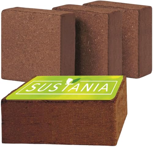 SUSTANIA Kokoserde Blöcke 4er Set - Gepresste Kokosfaser Substrate für Garten, Anzucht und Hydroponik - Natürliches nachhaltiges Pflanzmedium SUSTANIA Kokoserde Blöcke 4er Set - Gepresste Kokosfaser Substrate für Garten, Anzucht und Hydroponik - Natürliches nachhaltiges Pflanzmedium von SUSTANIA