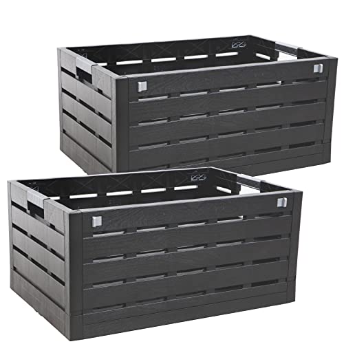 SUSTANIA Modulare Hochbeete 2er Set - Holzoptik Kunststoff Pflanzkasten Schwarz - Wetterfest Stapelbar Gartenbeet - Werkzeugfreie Montage SUSTANIA Modulare Hochbeete 2er Set - Holzoptik Kunststoff Pflanzkasten Schwarz - Wetterfest Stapelbar Gartenbeet - Werkzeugfreie Montage von SUSTANIA