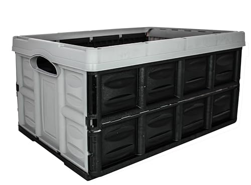 SUSTANIA Stabile Profi-Klappbox 54 x 37 x 28 cm, 45 Liter Volumen, Zusammenklappbare Aufbewahrungsbox Sand/Schwarz, Made in EU SUSTANIA Stabile Profi-Klappbox 54 x 37 x 28 cm, 45 Liter Volumen, Zusammenklappbare Aufbewahrungsbox Sand/Schwarz, Made in EU von SUSTANIA