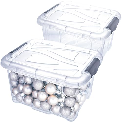 SUSTANIA Transparente Aufbewahrungsboxen mit sicheren Verschlussdeckeln – 2er Set Kunststoffbehälter stapelbar für Organisation und Lagerung zu Hause SUSTANIA Transparente Aufbewahrungsboxen mit sicheren Verschlussdeckeln – 2er Set Kunststoffbehälter stapelbar für Organisation und Lagerung zu Hause von SUSTANIA