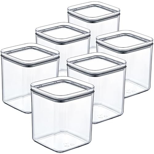 SUSTANIA Vorratsdosen Luftdicht 1L, 6er Set Durchsichtige Aufbewahrungsboxen Quadratisch - Klare Plastik Vorratsdosen für Küche und Speisekammer Organisation mit Deckel SUSTANIA Vorratsdosen Luftdicht 1L, 6er Set Durchsichtige Aufbewahrungsboxen Quadratisch - Klare Plastik Vorratsdosen für Küche und Speisekammer Organisation mit Deckel von SUSTANIA