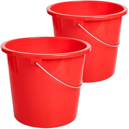 Sustania Eimer Putzeimer 5L 2er Set Plastikeimer in Rot - Robuste, Lebensmittelechte Wassereimer mit Messskala - Langlebige Qualität, Hergestellt in der EU Sustania Eimer Putzeimer 5L 2er Set Plastikeimer in Rot - Robuste, Lebensmittelechte Wassereimer mit Messskala - Langlebige Qualität, Hergestellt in der EU von SUSTANIA