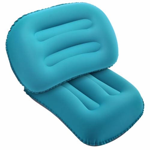 SUTAFOR 2er Set Aufblasbare Camping Kissen Strandkissen 80g Ultraleicht Reisekissen Tragbare für Büro, Auto 46x30 cm (Pfauenblau) von SUTAFOR