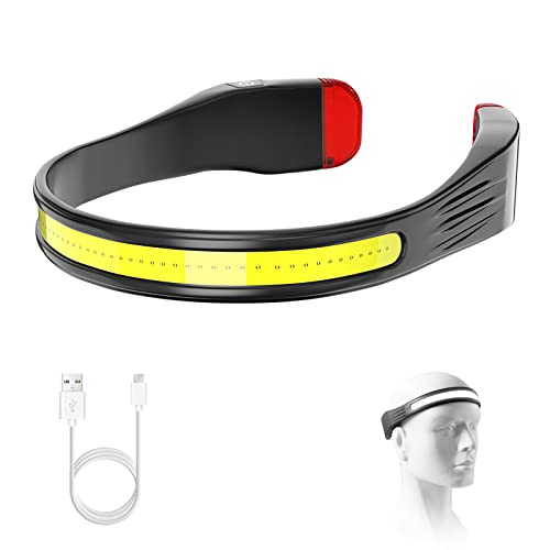 SUTOUG LED Headlamp, Rechargeable Headlamps with 230°Wide Beam Lightweight Head Lamp and Red Tail Light to Wear with 3 Lighting Modes Head Flashlight for Adults for Running, Hiking, Outdoors-Black von SUTOUG