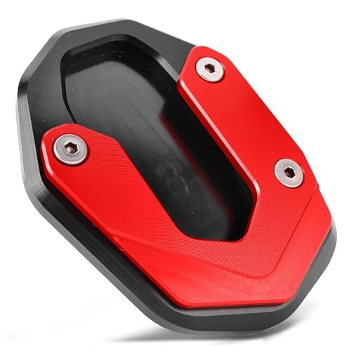 SUTVCM Fuß Seitenständer Pad Platte Ständer Ständer Vergrößerung Unterstützung Verlängerung Zubehör Für Ducati Für Scrambler 400 800 1100 2015-2020(Rot) von SUTVCM