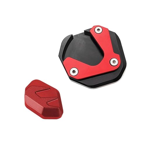 SUTVCM Motorrad Seitenständer Verlängerungspad Ständer Hilfssäulenplatte Für XL750 Für Transalp XL 750 Für Transalp 2023 2024+(Rot,Combo) von SUTVCM