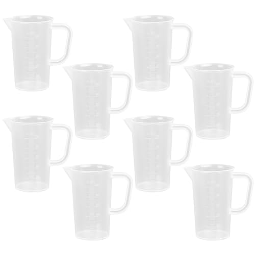 8 Stück Messbecher 100ml Messbecher Kunststoffspender, Klein Messbecher, Präzisions Messbecher mit Griff, Mini Messbecher ml Einteilung für Küche Labor Measuring Cups von SUUEIOKL
