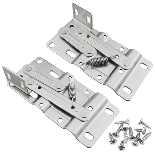 SUUJI Tip Out Tray Hinges,1Pair 45 Degrees Tilt Tray Hinge, Steel ScissorHinges Support Frame Standard for Kitchen Sink-Front Drawer, Bathroom Flip-Down Door Cabinet Storage Box, Silver von SUUJI